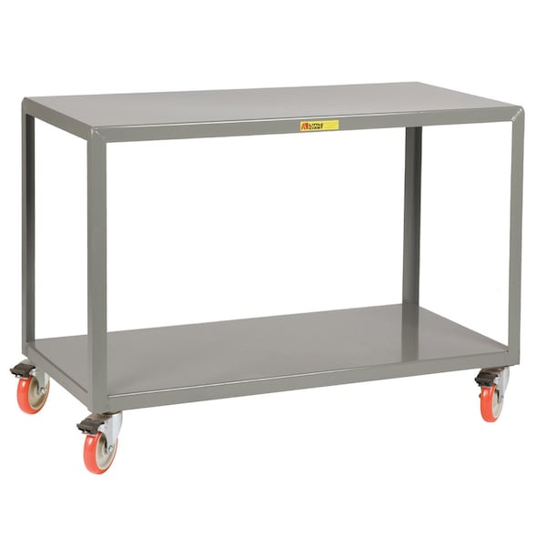 Mobile Tables, 2 Shelves, 1000 lbs. Cap, Total Lock Brakes, 4 Swivel